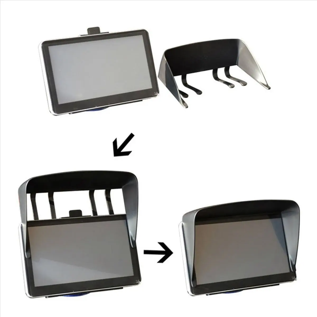 AYHF 2X Sun Shade Shield Glare Visor for 7 Inch Car Vehicle GPS Navigator Monitor