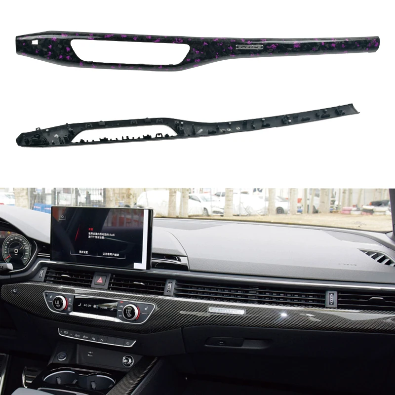 Customized For Audi A8 D4 2011-2017 Interior Central Control Panel Door Handle Carbon Fiber Stickers Decals Car styling