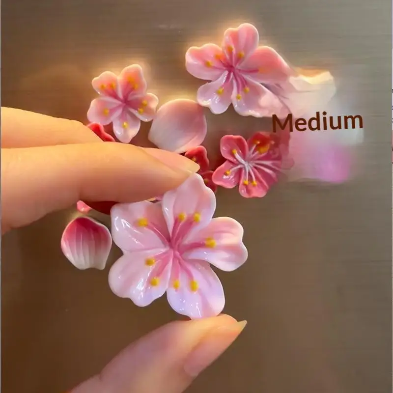 8Pcs Kawaii Cherry Blossom Magnetic Fridge Magnets Lovely Floral Decor for Home Kitchen Refrigerator Office Use