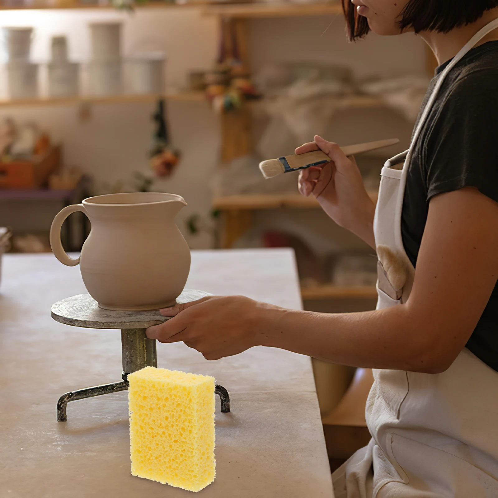 

Square Pottery Sponges Yellow Art Sponges For Clay Shaping Hydrating Diy Ceramics Tools Kids Painting Crafts Studios Home