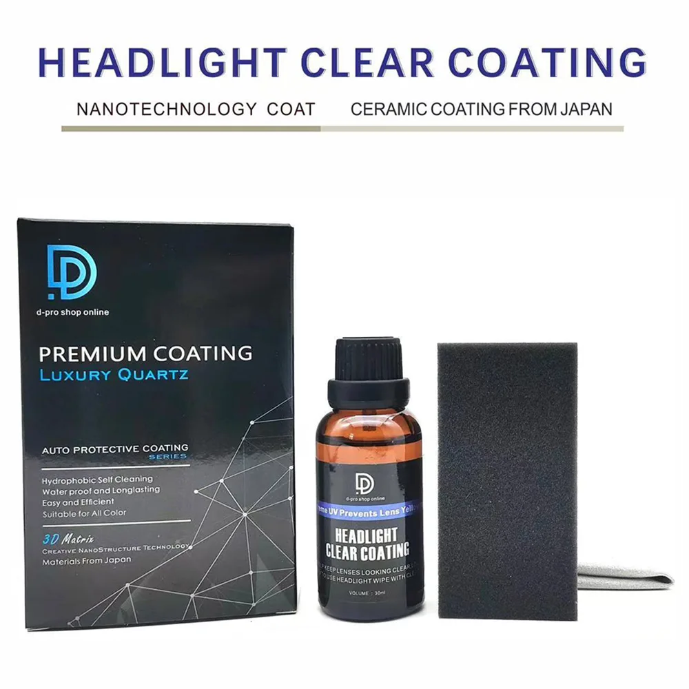 DPRO Car Headlight Restoration Car Headlight Polishing Coating 30ml Headlamp Repair Cleaning Liquid Premium Ceramic Coating