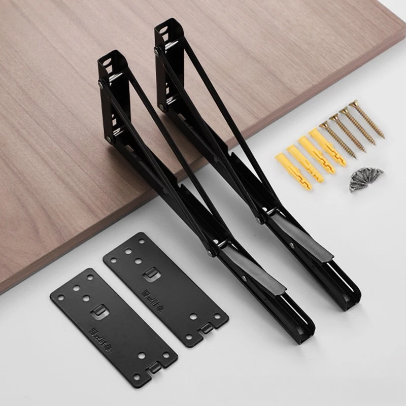 Składany wspornik trójkątny, bez wiercenia, zdejmowana półka ze stali nierdzewnej, regał na stół.