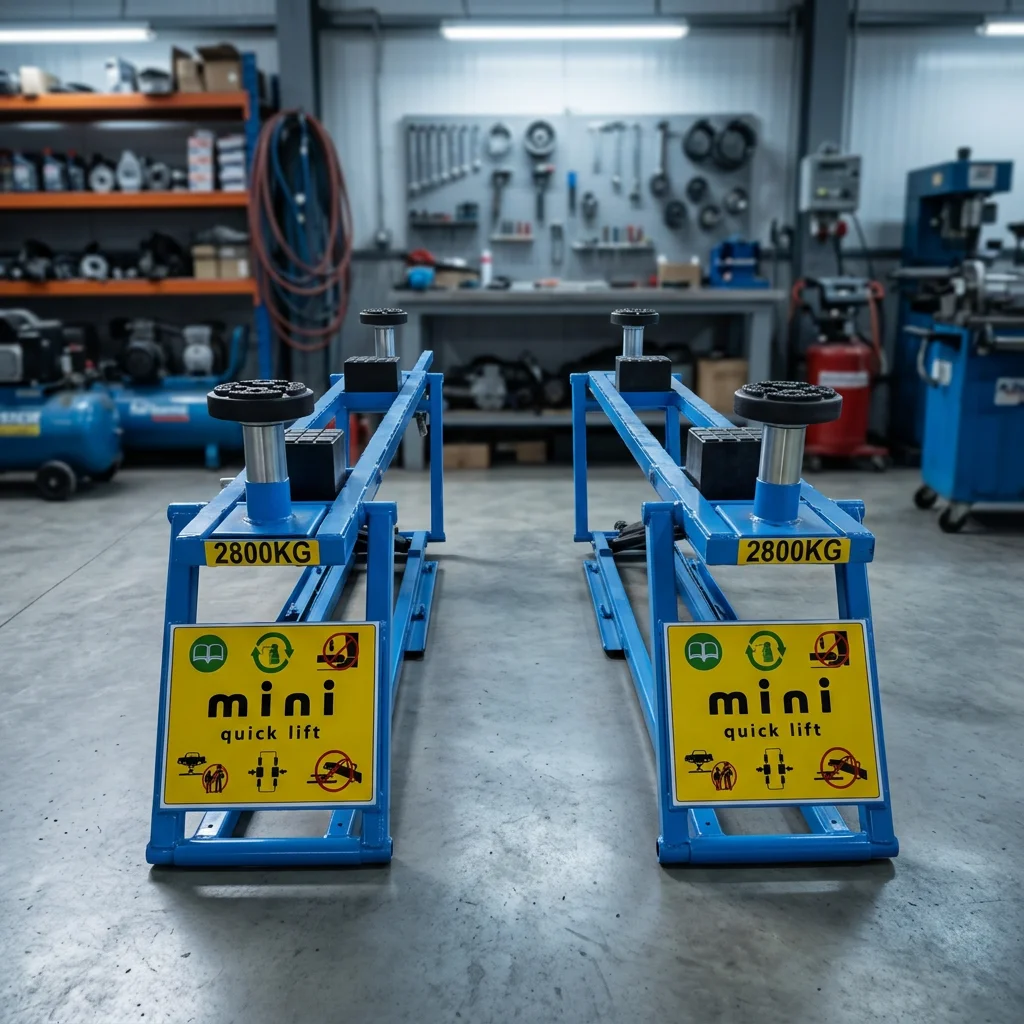 Mobile Quick Double Cylinder Hydraulic Lift 2500kg Portable Mini Auto Lift Scissor Design 570mm Lift Height