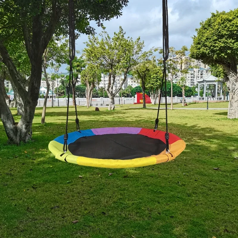Canvas Kinderhangmat Touw Schommel Oxford Netto Rond Buiten Hangend Touw Schommel Park Camping Site Balkon Achtertuin Speeltuin