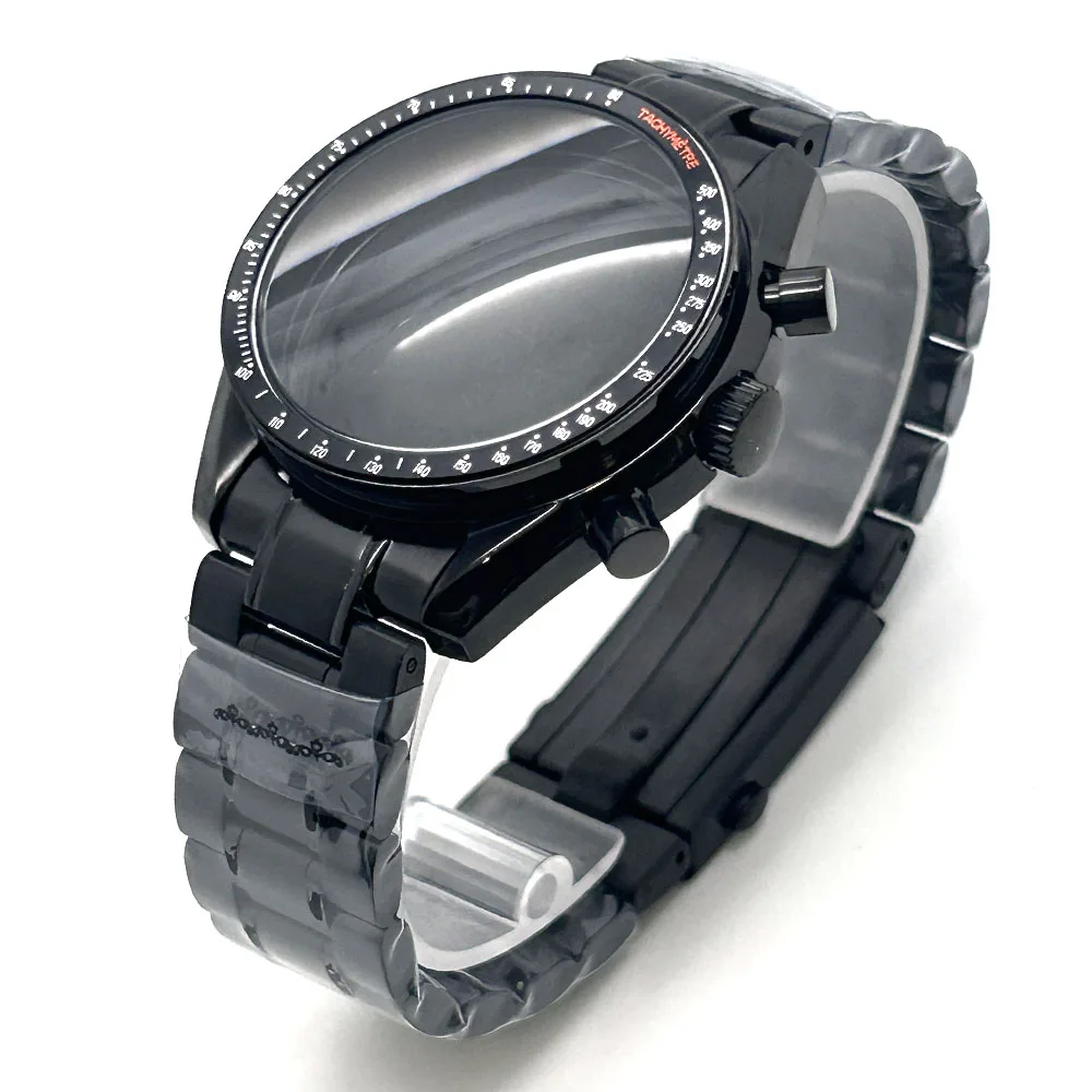 

39.7mm Men's watches metal case FIT VK63 movement case moon watch accessories watch parts Fits 20mm strap Watch Box