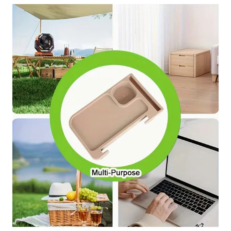 Campingstuhl-Seitenablage mit Clip, Universeller Tragbarer Getränke-, Telefon- und Snackhalter, Mehrzweck-Outdoor-Ausrüstung für Klappstühle – Detail 5