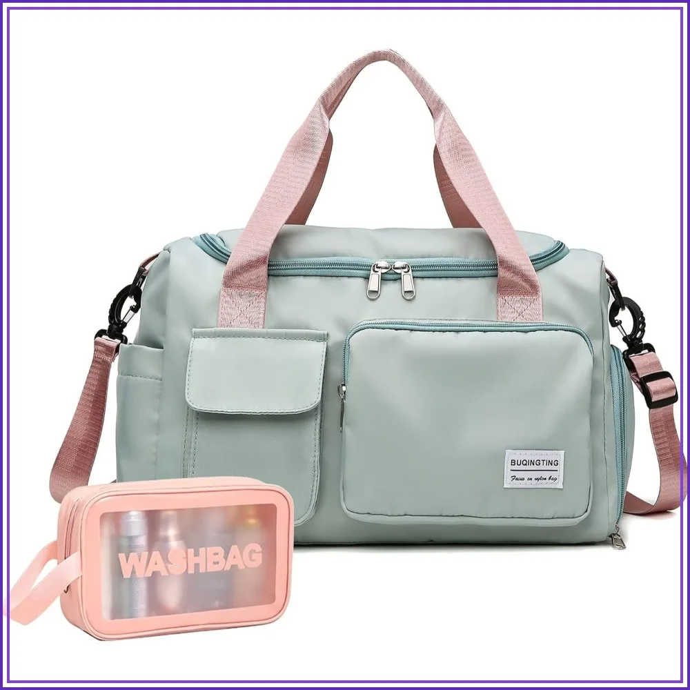 

Travel Duffle Bag for Women, Small Gym Bag with Shoe Compartment, Carry On Weekender