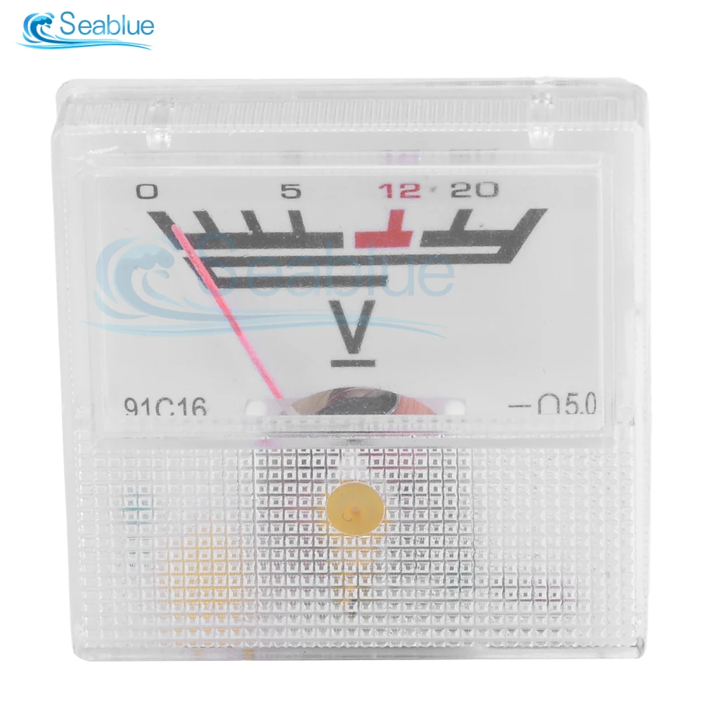 91l16 Small Voltage Measuring Instrument DC 0-20V Voltmeter AC 0-300V Voltage Tester Square Pointer Voltage Detector Volt Meter