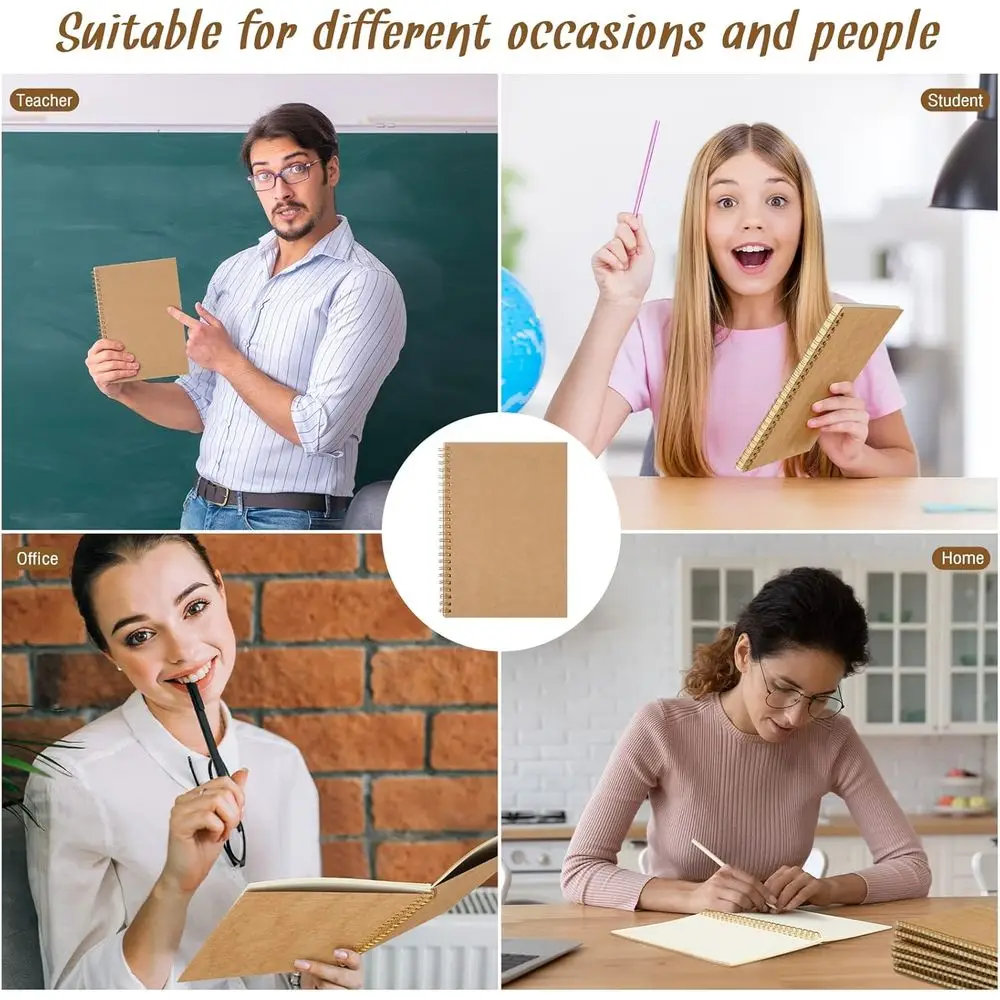 A5 Spiral Notebooks, 100-Pack, 8.3x5.5 Inches, College Ruled, Bulk Journals, Thick Paper, Ideal for School, Office, and Home (Kr