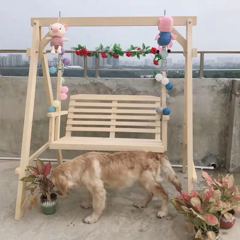 Solid wood outdoor swing, courtyard, preservative logs, balcony rocking chair