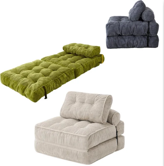 

*Compressed Vacuum Foldable Fabric Sofa Bed Modern Single Lazy Lounger for Apartment Guest Room Living Room