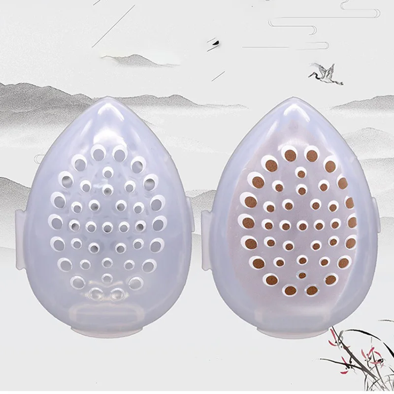 1 قطعة إسفنجة تجميلية صندوق تخزين ماكياج مسحوق نفخة حامل مستحضرات التجميل البيض على شكل تنفس البلاستيك نفخة صندوق تجفيف لأداة ماكياج