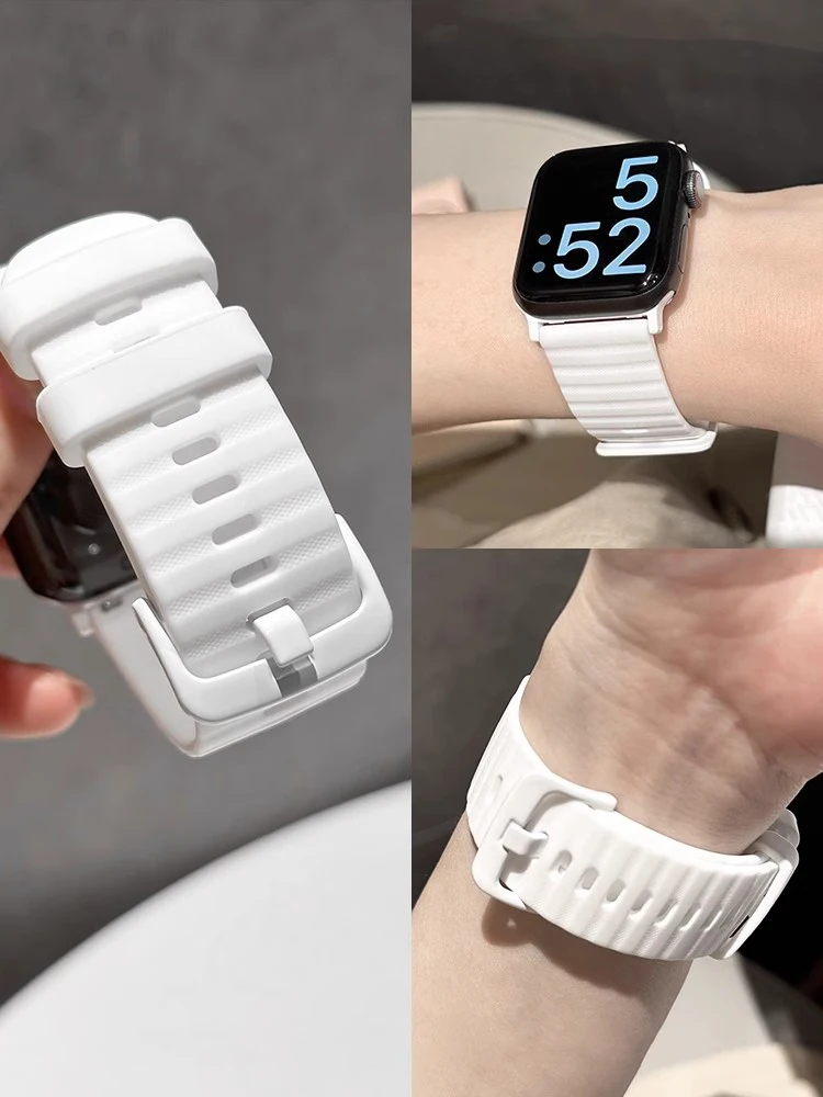 Ремешок силиконовый для Apple Watch Band 9 8 7 41 мм 45 мм ultra 2 49 мм 44 мм 40 мм 38 42 мм, браслет Correa для lwatch Series 6 SE 5 4 3