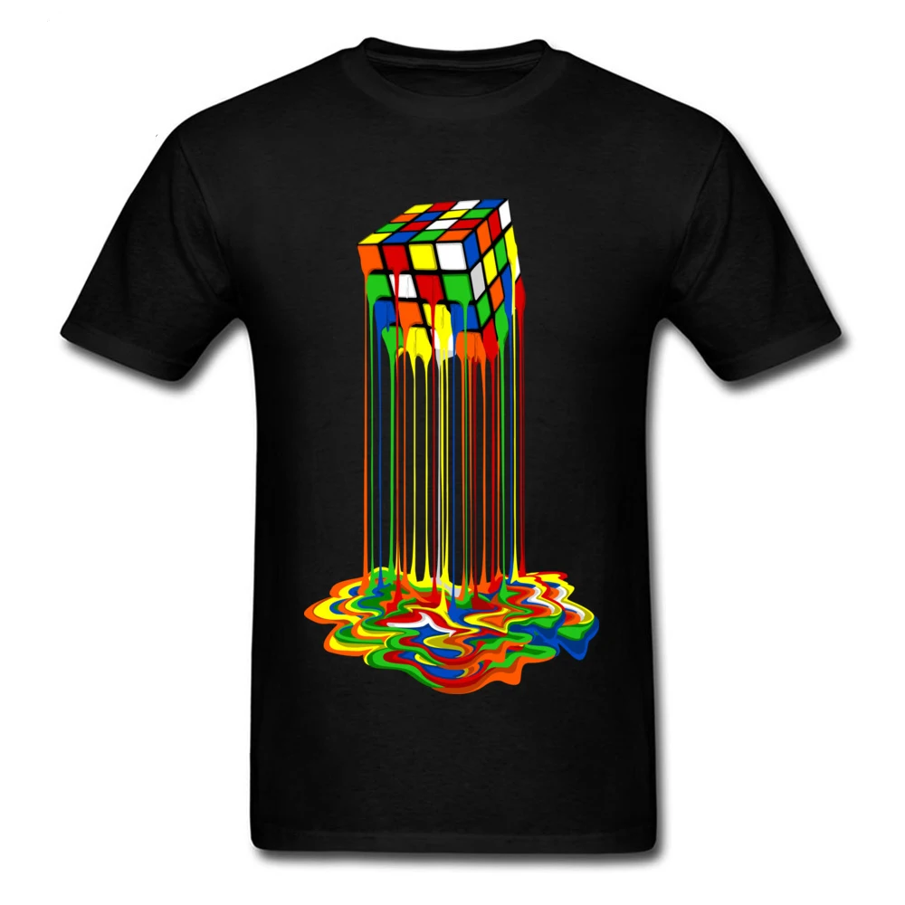 Sheldon Cooper Tshirt Rainbow Abstraction Melted Cube Image Pure Cotton Young T-Shirt Best Gift Men Tops & Tees Good Quality