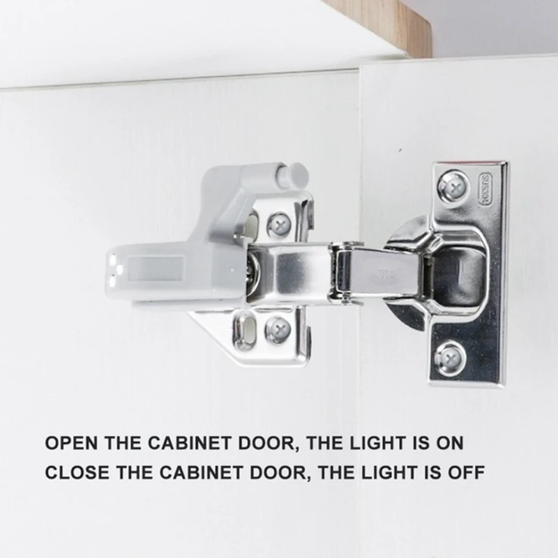 10 PCS LED Inner Hinge Lamp Wardrobe Hinge Light Under Cabinet Light ABS Cupboard Sensor Lights For Bedroom Kitchen Closet