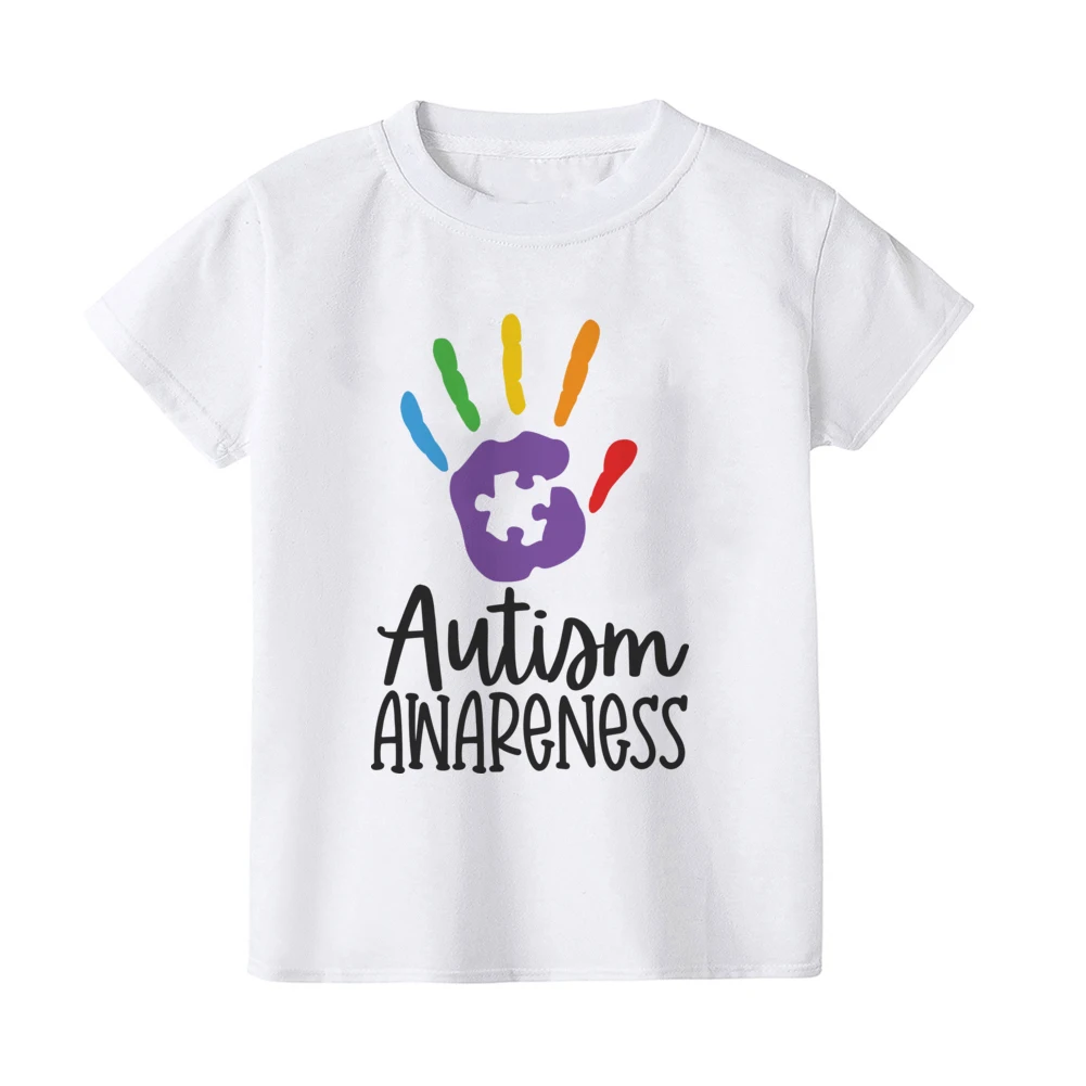 Autism Awareness Kids Tshirt Toddler T-shirt Boy Girl Clothes Autism Heart Chilld Shirt Care for Autistic Patients Children Tee