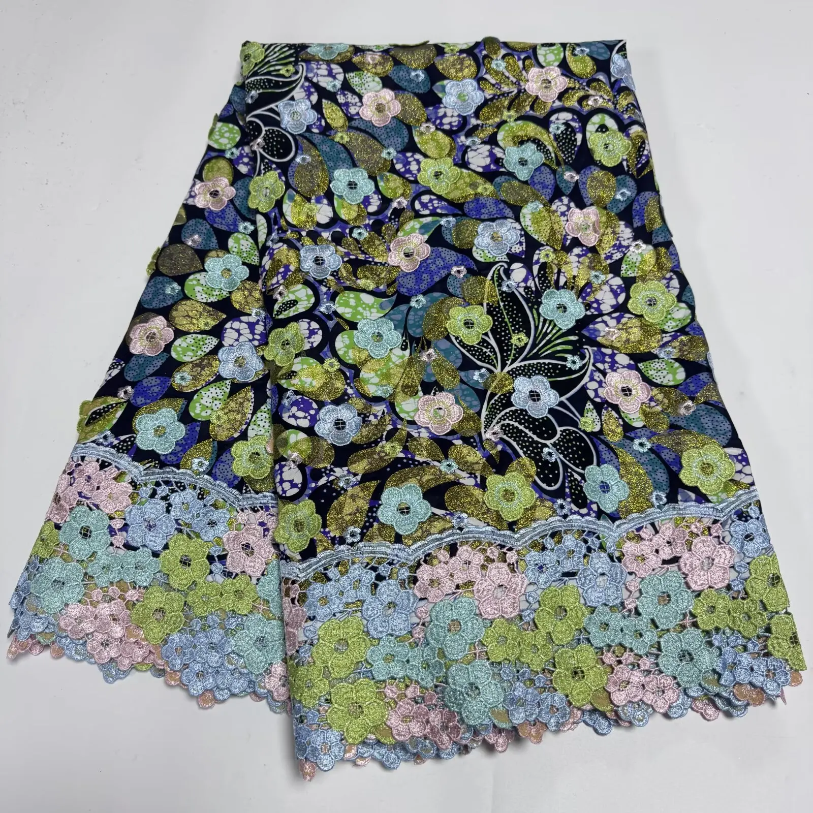 

Африканские кружевные ткани Vliso 2026: модные нигерийские вышитые кружева, высококачественные 3D аппликации для пошива праздничных платьев, 5 ярдов