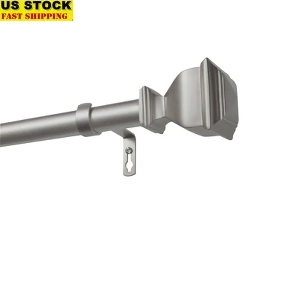 

Adjustable Indoor Outdoor Curtain Rod Set Matte Silver 84 to 160 Inches 1 Inch Diameter Supports 25 lbs Includes Finials