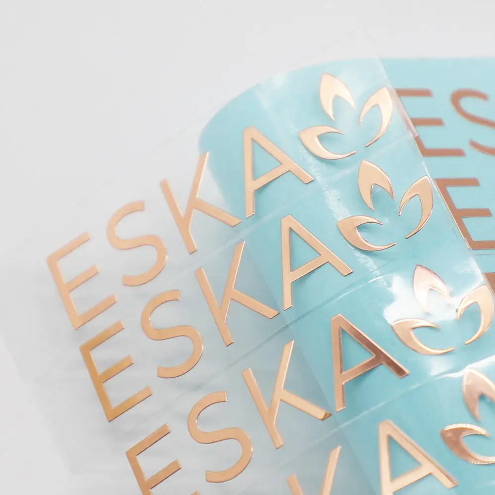 3d Transfer Stickers Personaliseren Logo Custom Metalen Shine Brief Overdracht Labels Custom Sticker