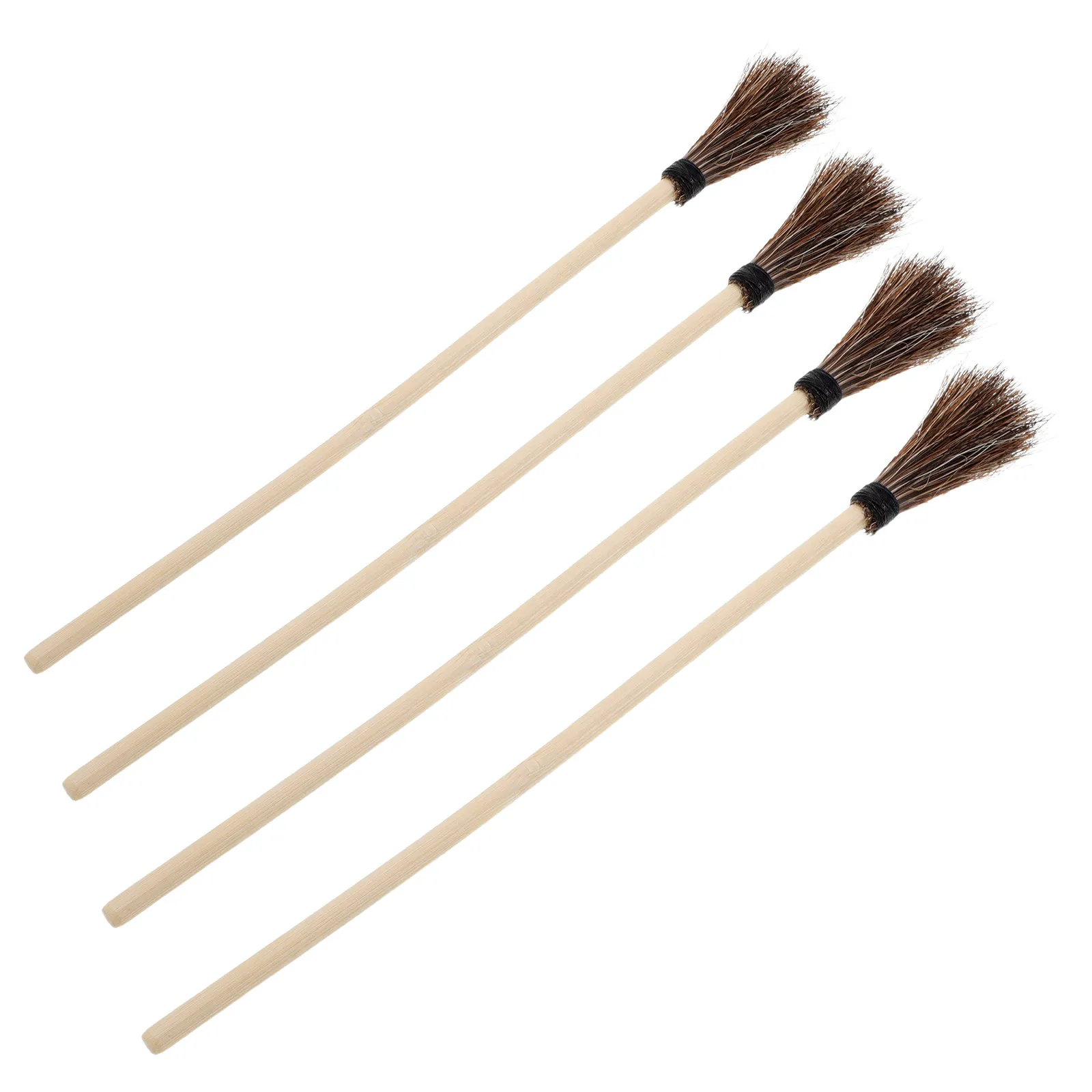 4Pcs Horsehair Bristle Brushes Wooden Handle Traditional Turkish Marbling Brush Wet Marbling Painting Tool Fabric Painting