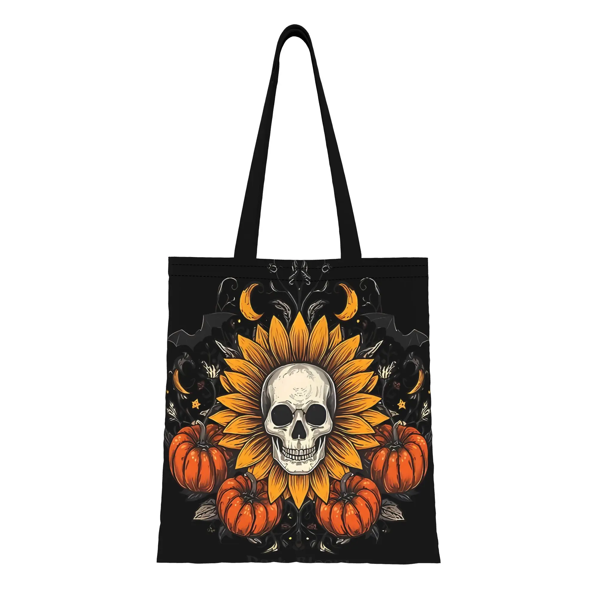 Dark Bloom canvas tote bag,  casual style for daily shopping