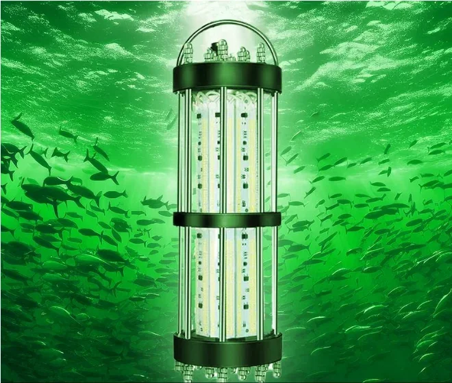 

4000W Green LED Underwater Fishing Light for Boat IP68 Rated Blue & Yellow Emitting Lamp for Ocean Fish Catching