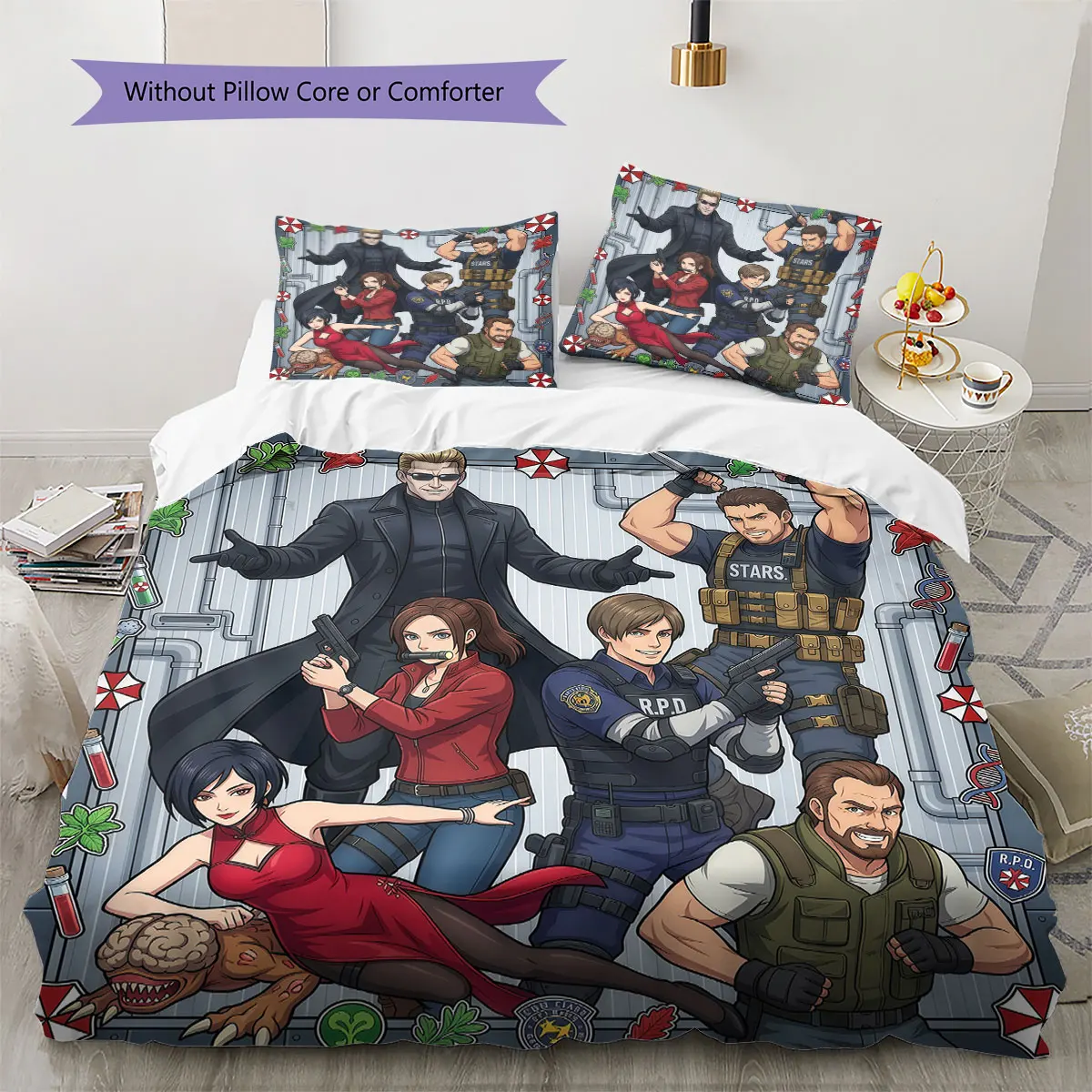 Resident Evil Soft Duvet Cover Children's Bedding Set,Extra Large Size Ideal Gift Various Sizes Available -HE119