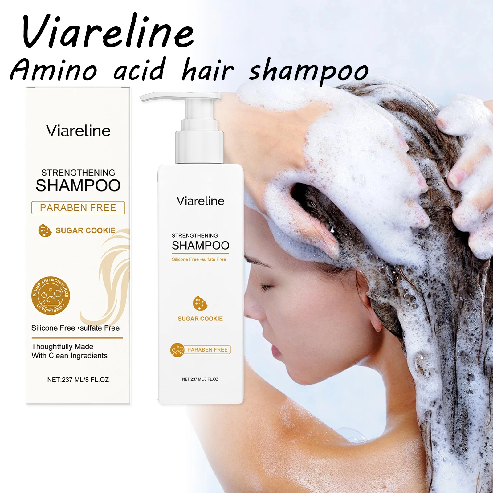 

Amino Acid Hair Shampoo Rich Foam Gentle Cleaning Dirt Nourishing Hair Improve Luster Strengthening Silicone Free Hair Wash Gel