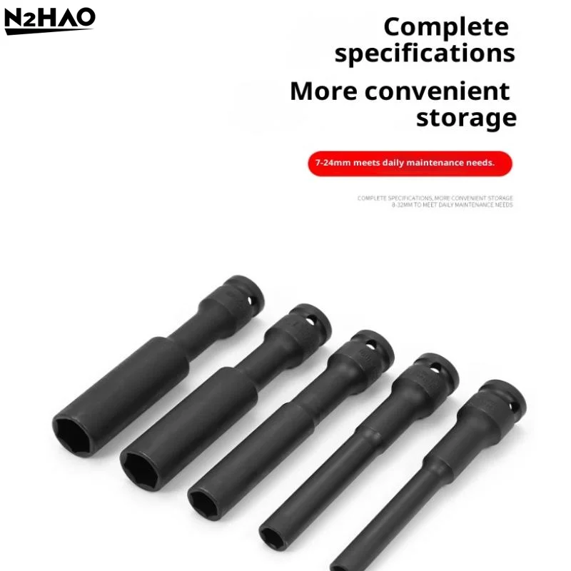 1/4PC 2IN1 Chrome vanadium steel 8-12mm Long Impact Hex Socket Set Wrench Hex Socket With Variation 1/2