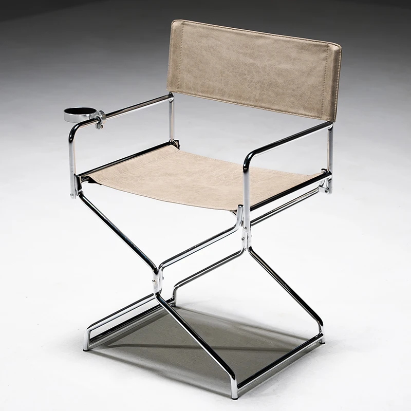 Minimal metal dining chair Small apartment foldable dining chair does not take up space Household back chair