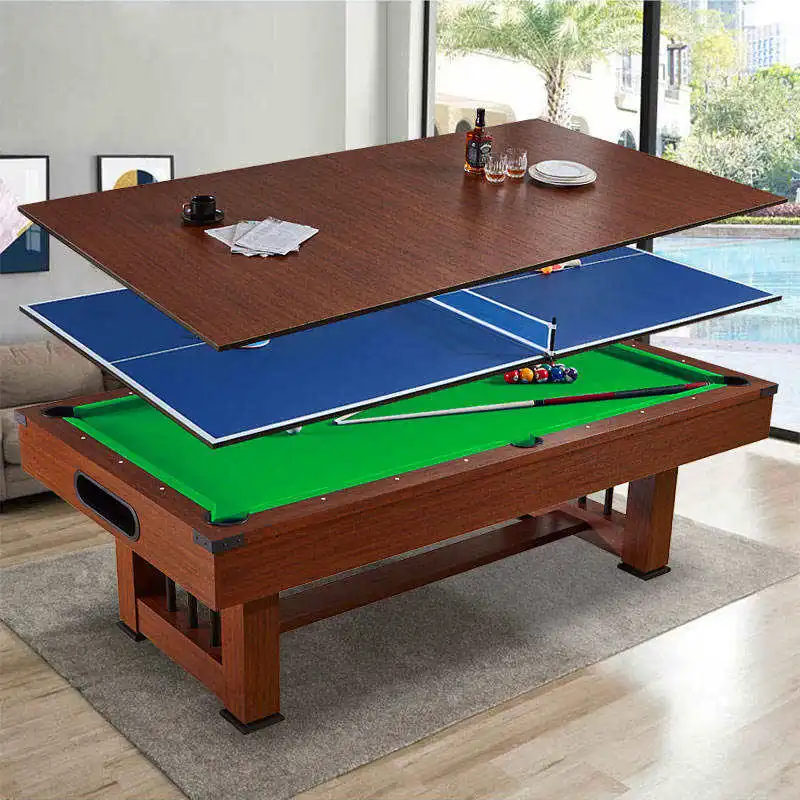 Hot-selling 7-foot High-quality 3-in-1 Multi-functional Game Table Billiard Pool Table, Table Tennis Table With Dinning Top