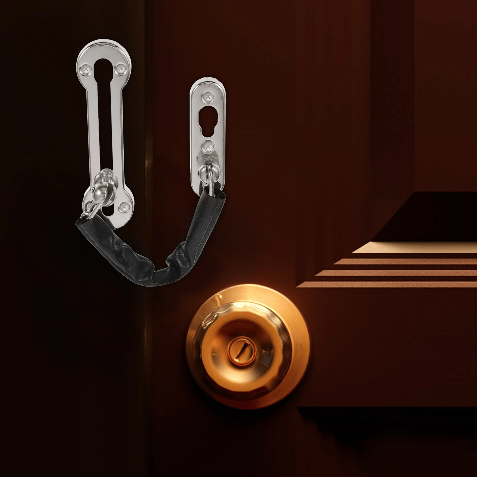 

Anti-theft Door Bolt Safe-guard Chain Latch Safety Lock Stainless Steel Buckle Heavy Duty Hooks