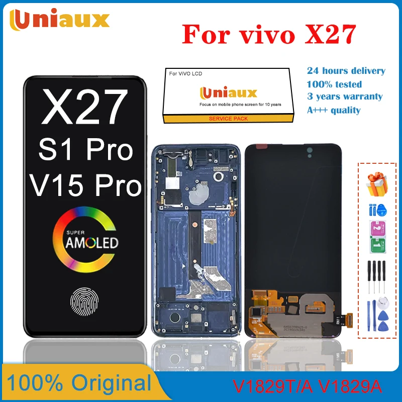 

6,39 ''AMOLED для мобильного телефона VIVO X27, ЖК-экран в сборе, сенсорный экран, замена ЖК-панели