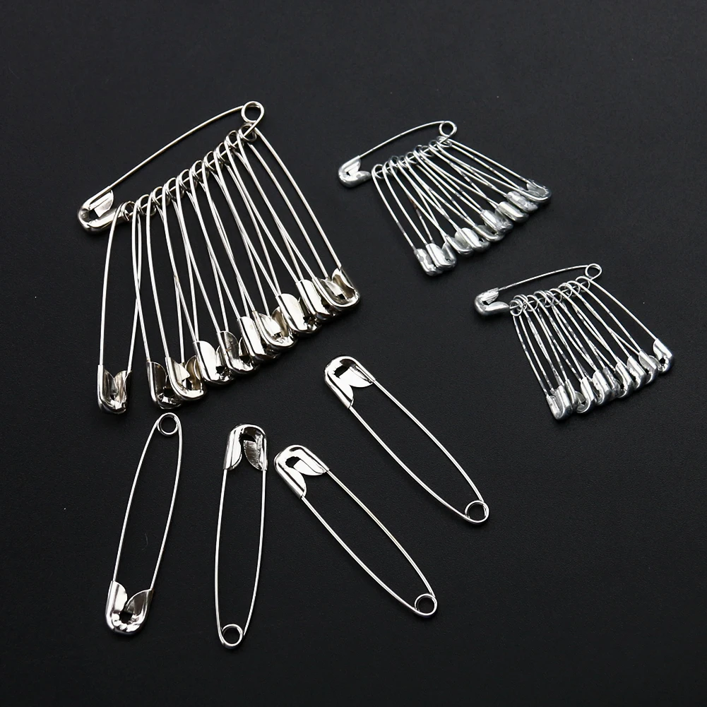 50pcs Stainless Steel Safety Pins Brooch Badge Apparel DIY Sewing Tools Jewelry Making Accessories Anti-exposure Metal Needles