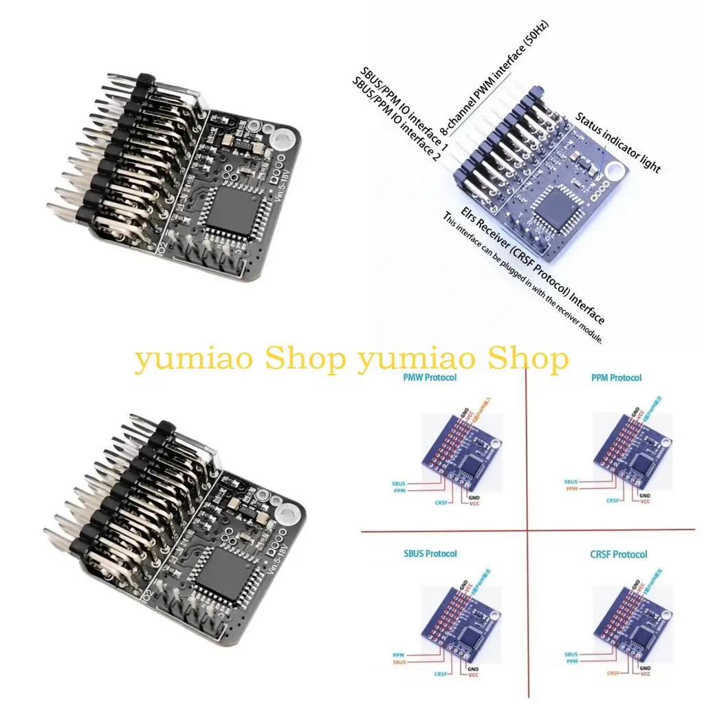 

Адаптер протокола приемника 587B для FPV-дронов, обеспечивающий преобразование CRSF в SBUS PPM с широким входным напряжением В