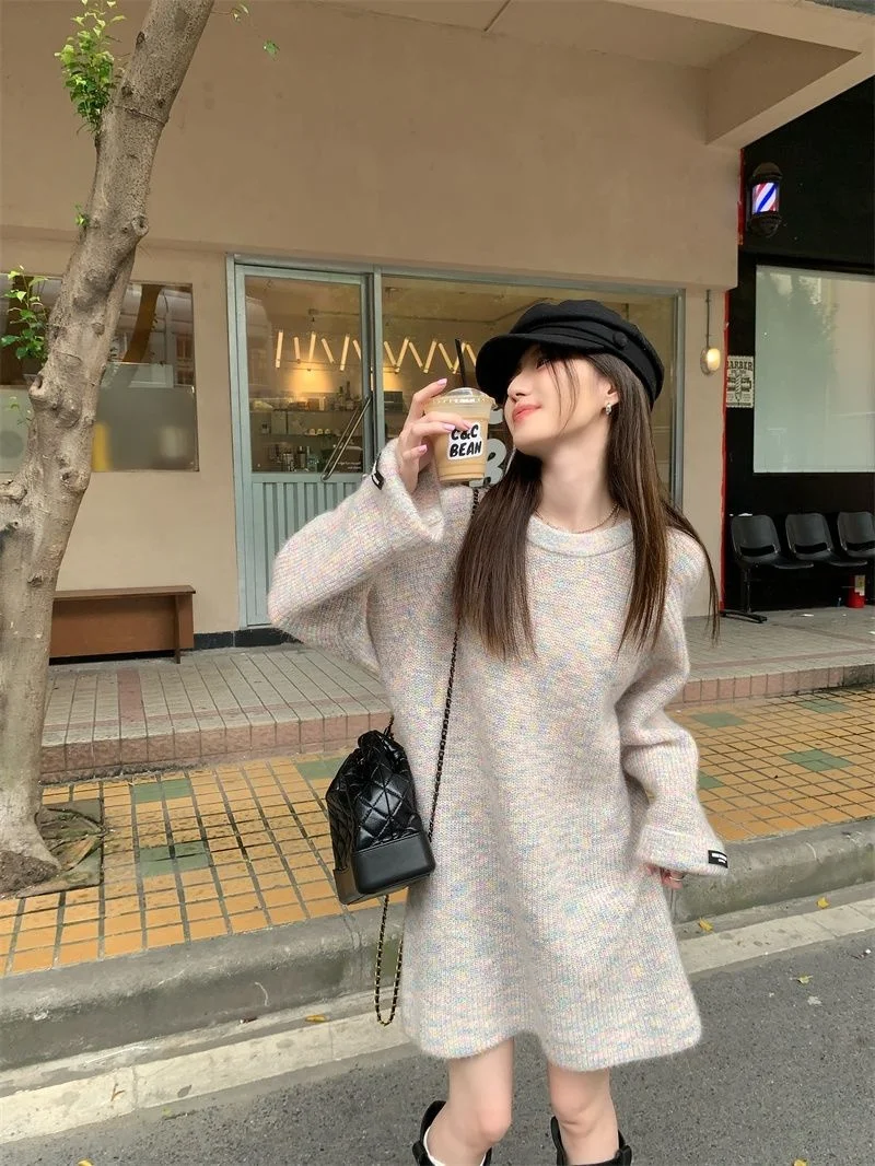 

Knee Length Pullovers Cotton Sweaters Jumpers Women Drawstring Knees High-Grade Festivities Old Money Mock-Neck Cinch Everyday