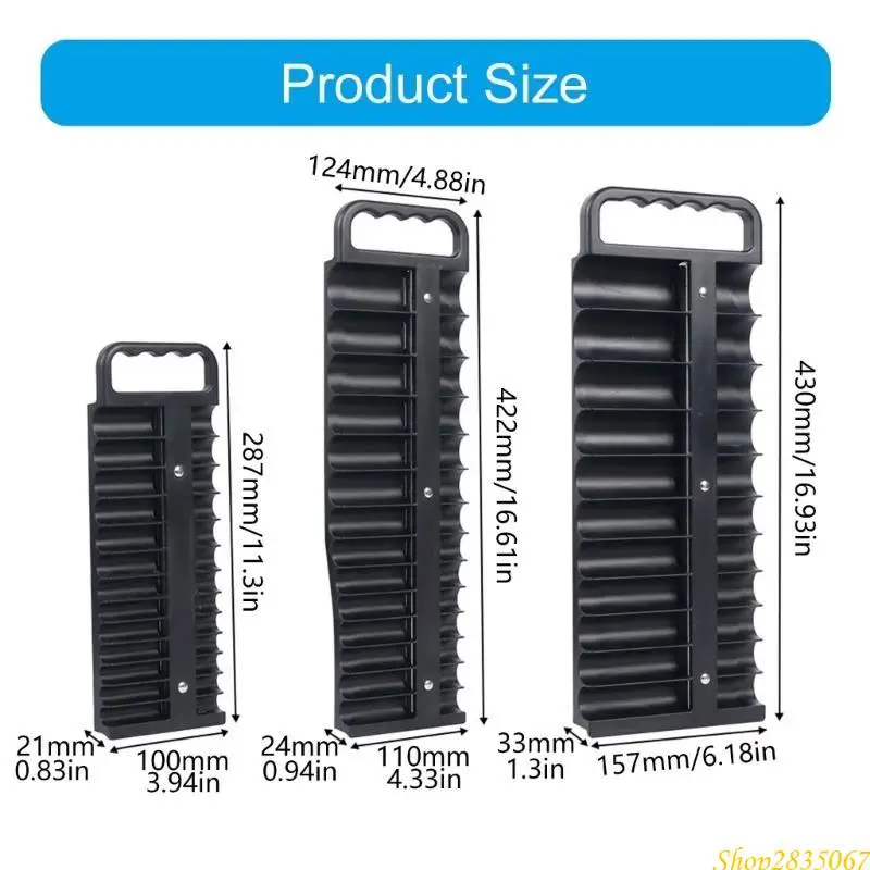 3Pieces Black Sockets Holder Tray voor efficiënte gereedschapsopslag 831F