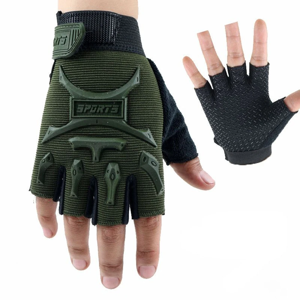 1 par de guantes de medio dedo para niños, guantes deportivos, guantes de Gel antideslizantes, guantes ajustables sin dedos para niños, ciclismo,