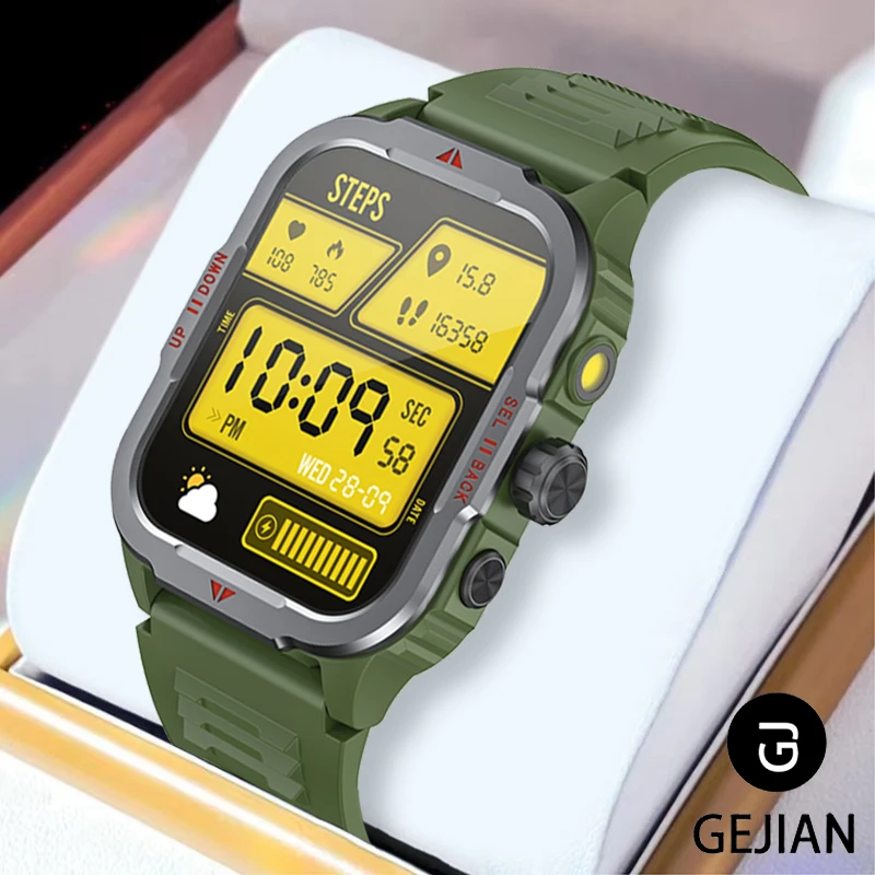 Новые мужские часы GEJIAN, 1,3-дюймовый мониторинг сердечного ритма и здоровья, встроенные с несколькими спортивными режимами, уличные часы Android iOS Новые мужские часы GEJIAN, 1,3-дюймовый мониторинг сердечного ритма и здоровья, встроенные с несколькими спортивными режимами, уличные часы Android iOS