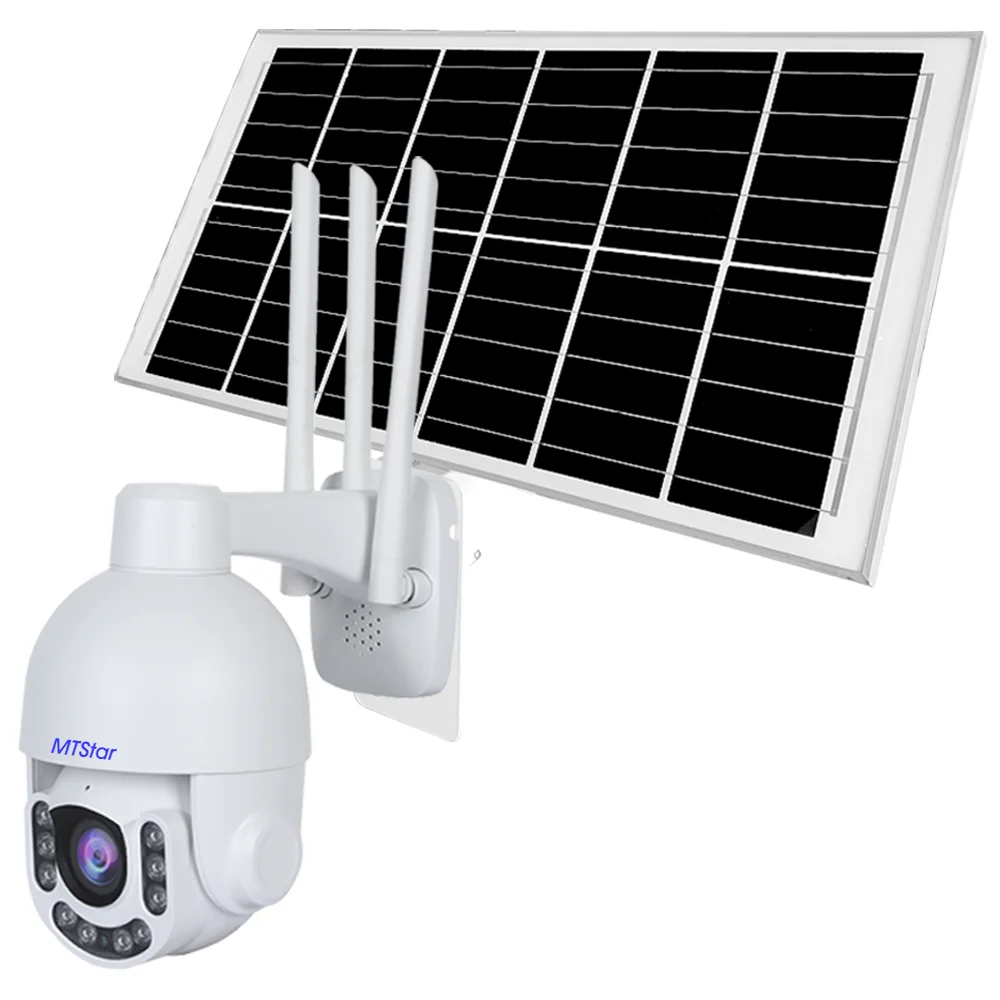 MTSTAR 4G wireless hd camera with Solar panel 8MP 5X Optical zoom 4G Security Camera