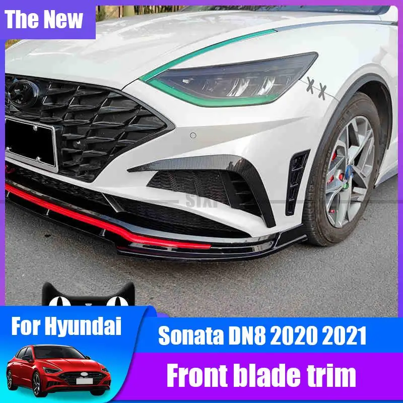 For Hyundai Sonata DN8 2020 2021 Car Front Fog Lamp Blade Decorative Frame Cover ABS Modified Exterior