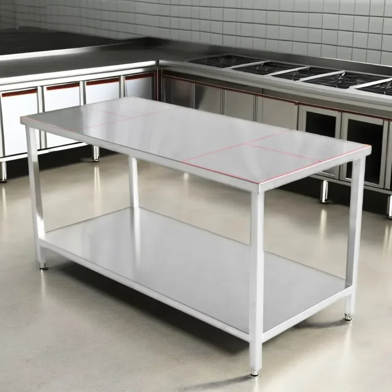 Customized 316 Stainless Steel Kitchen Work Table Brushed Surface Treatment Commercial WorkBench Restaurant Hotel Kitchen Sale!