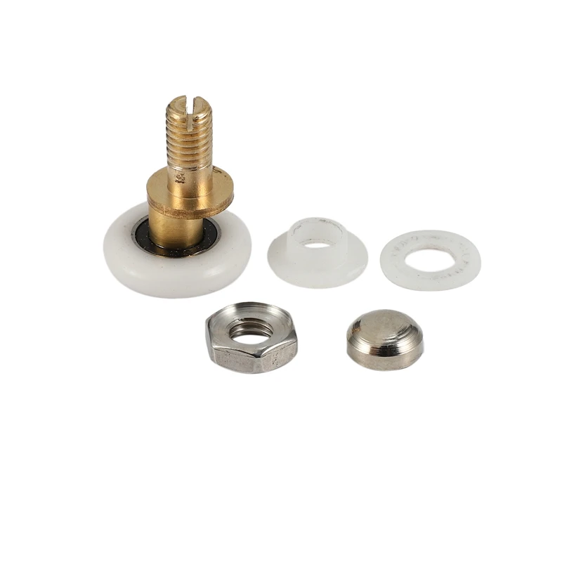 8ชิ้น25มิลลิเมตรเส้นผ่าศูนย์กลางประตูบานเลื่อนกระจกบานเลื่อนล้อแขวนประตูบานเลื่อนห้องน้ำบานเลื่อนรอกแบบประหลาด