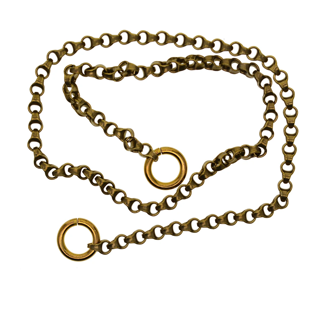 viking Punk biker Fine solid brass 5 mm thick Itlay box chain necklace wallet jean FOB lanyard pocket watch chain DIY