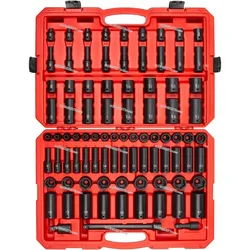 1/2 Inch Drive 6-Point Impact Socket Set, 87-Piece (5/16-1-1/4 in., 8-32 mm) | SID92407