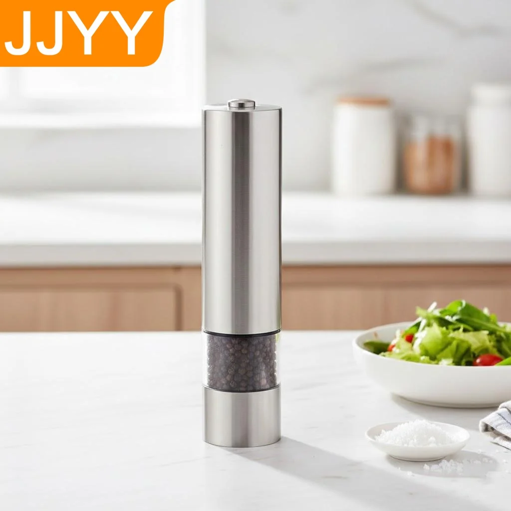 

Versatile Electric Pepper Grinder Stainless Steel Kitchen Tool for Grinding Black Pepper Sea Salt and Spices Adjustable Grind