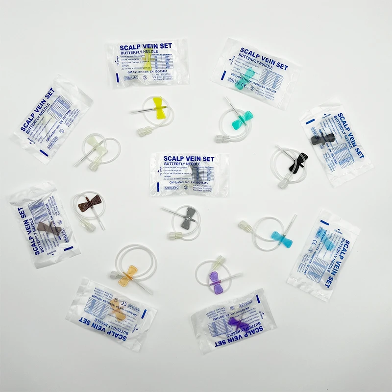 

100 шт. одноразовых ветеринарных игл-бабочек с двойными крыльями для инфузий, подходят для кошек и собак