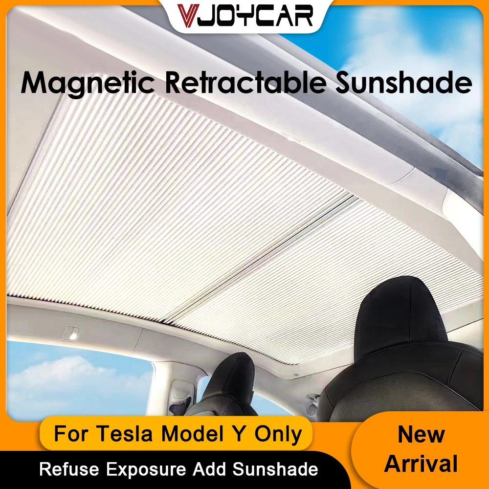 

Magnet Retractable Sunshade For Tesla Model Y Accessories Roof Shade Sun Visor High-end Interior Modification Model Y 2020-2024