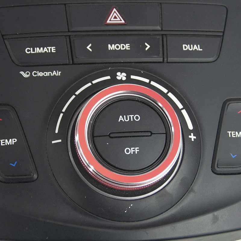 1pcs Dashboard A/C Air Volume Adjustment Knob Decoration Ring Metal Cover For Hyundai Ix45 2013-2017 Car Interior Accessories