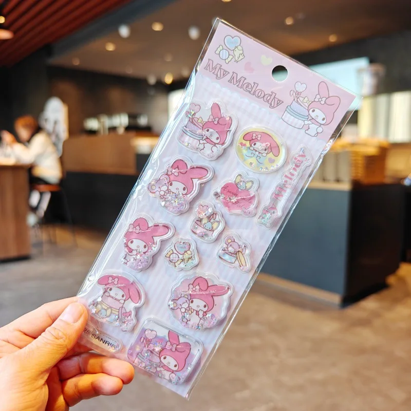 1/8 Stück KT Melody 3D Shake Öl-Gefüllter Treibsand-Aufkleber DIY Handyhülle Wasserbecher Dekorativer Aufkleber Schüler-Geschenk